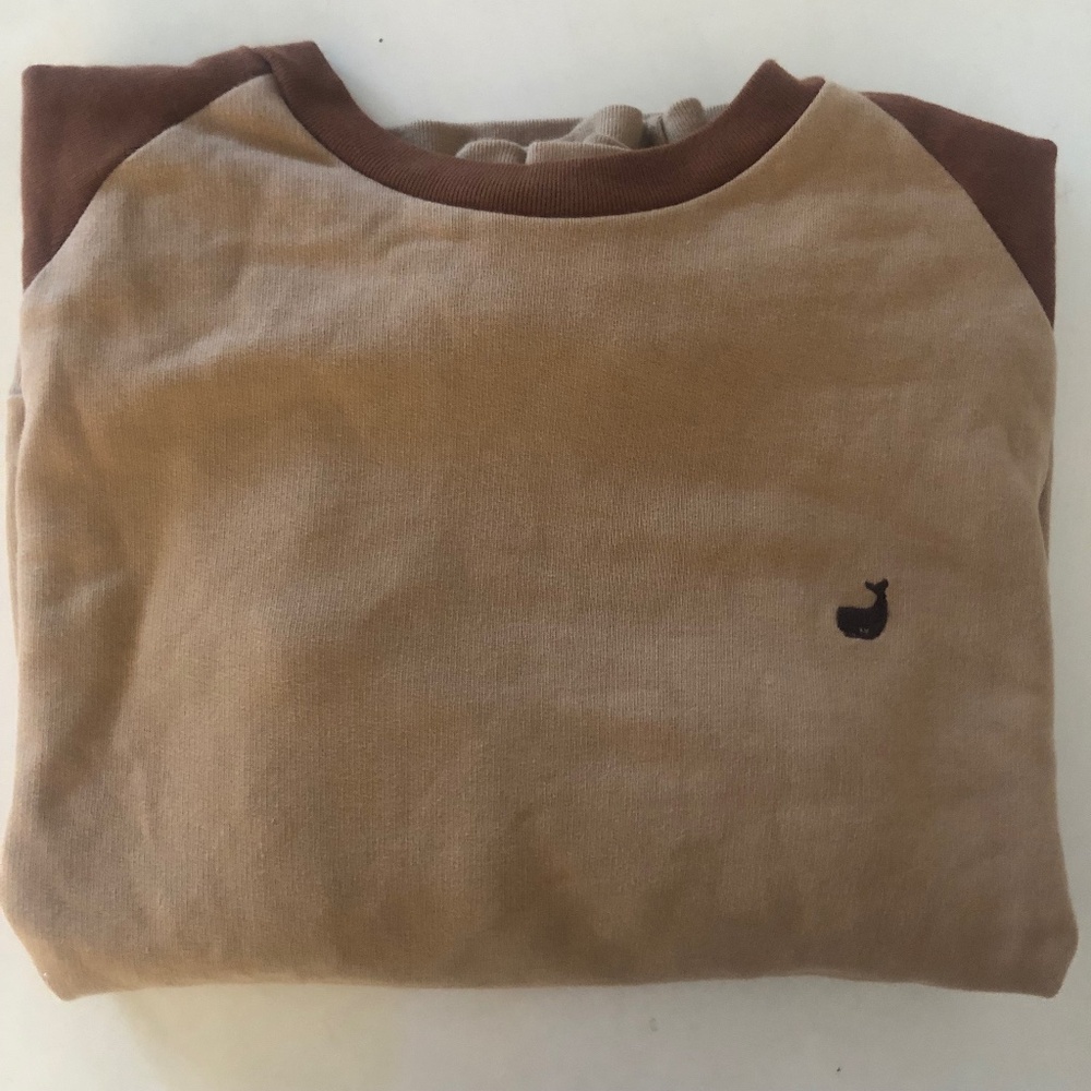 TwoThirds organic cotton women’s retro style sweatshirt in tan/brown